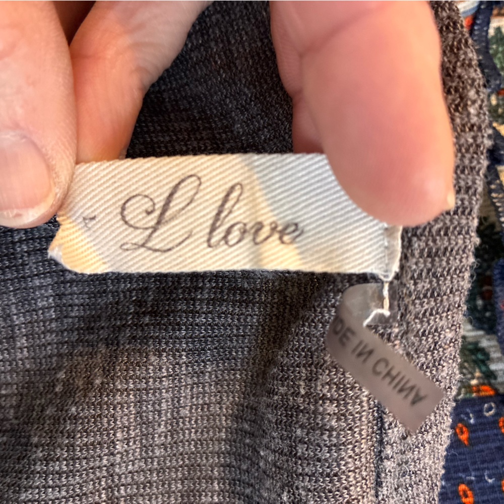 L Love Multicolor Patchwork 3/4 Button Up Tunic - image 3